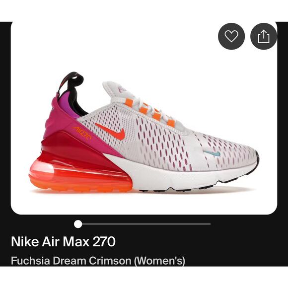 Nike Air Max 270 Fuchsia Dream Crimson 6.5 Women - Picture 3 of 8